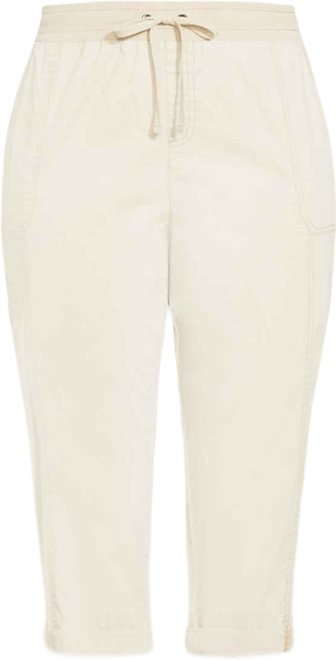 Women's Plus Size Cotton Roll Up Capri