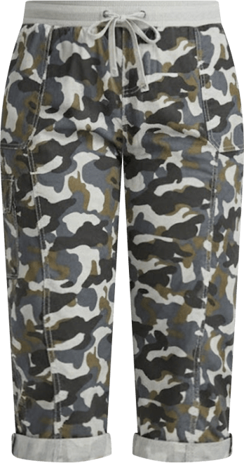 Women's Plus Size Cotton Roll Up Capri