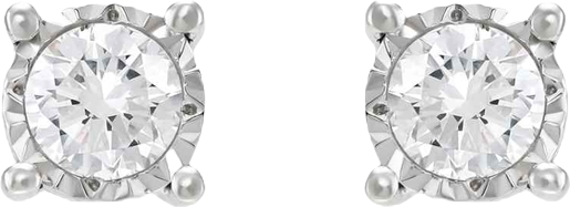 Diamond Stud Earrings (5/8 ct. t.w.) in Sterling Silver and 3k White Gold
