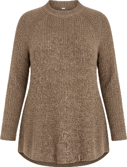 Women's Plus Size Tia Curved Hem Tunic Sweater