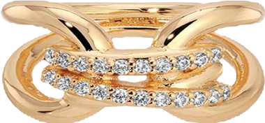 Gold Plated Double Sparkle Ring