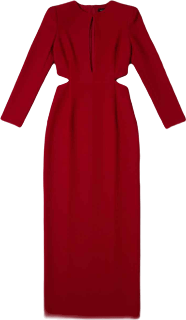 Women's Scuba Crepe Plunge Maxi Dress