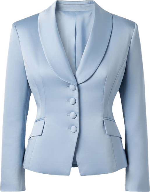 Women's Satin Lapel Waisted Blazer