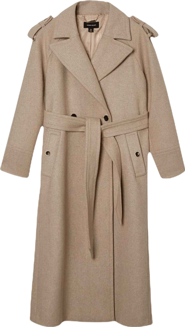 Women's Wool Tailored Belted Midi Coat