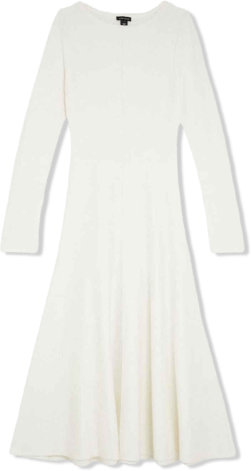 Women's Knit Wool Look Full Skirt Midi Dress