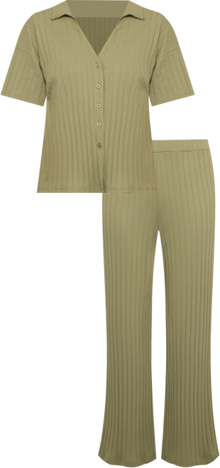 Women's Phillipa Wide Ribbed Shirt Set