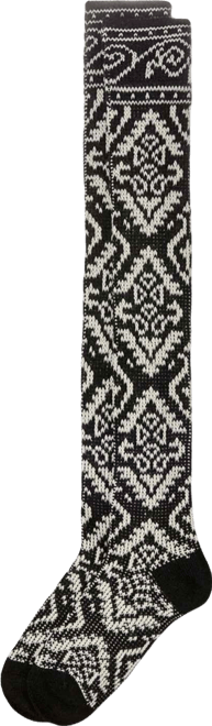 Women's Damask Acrylic and Wool Blend Over The Knee Socks