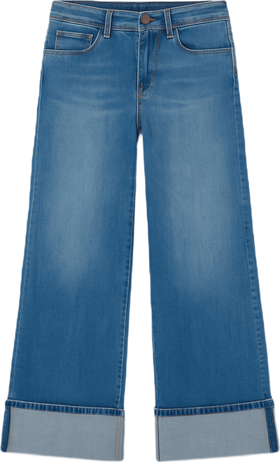Women's Mid-Rise Floor-Length Wide-Leg Regular-Fit Jeans
