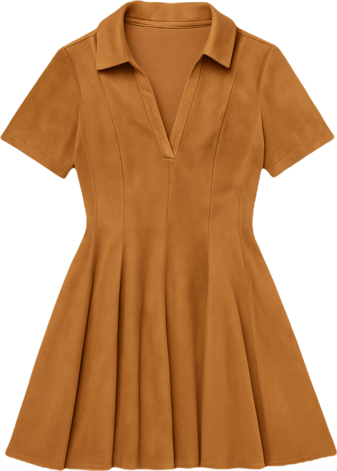 Women's Kenya Fit and Flare Polo Suede Mini Dress