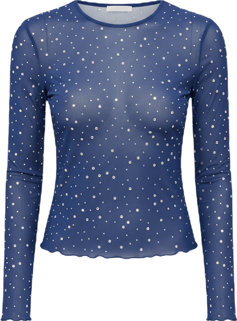 Women's Anari Rhinestone Mesh Top