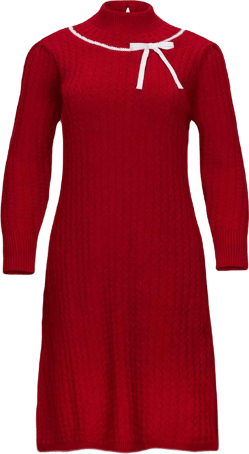 Women's Organic Mock Neck Cable Sweater Dress