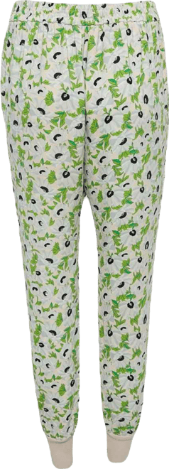 Women's Multicolor Floral Print Crepe Trousers