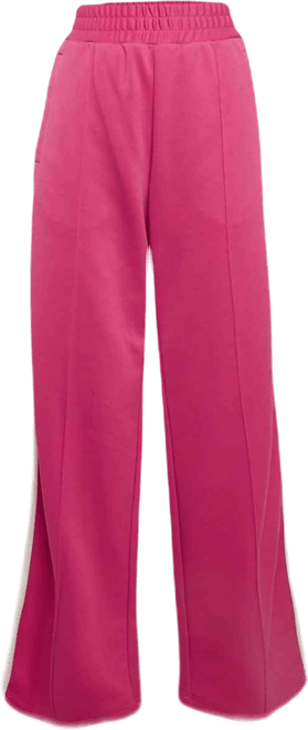 Women's Pink Cotton Jersey Side Striped Track Pants