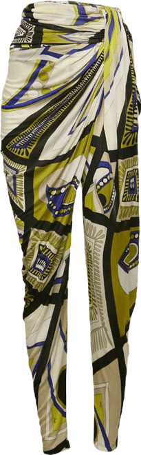 Women's Multicolor Printed Jersey Draped Trousers