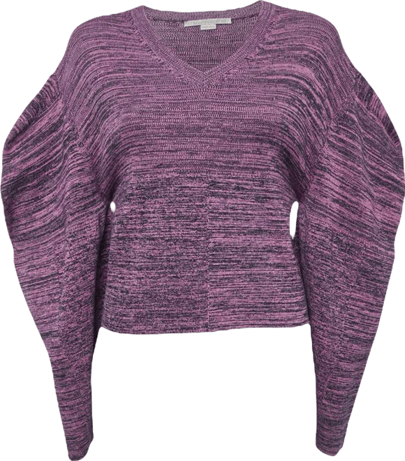 Women's Purple Patterned Cotton Knit Sweater