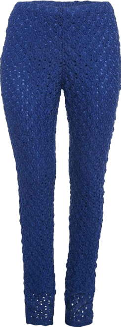 Women's Blue Patterned Knit Pants