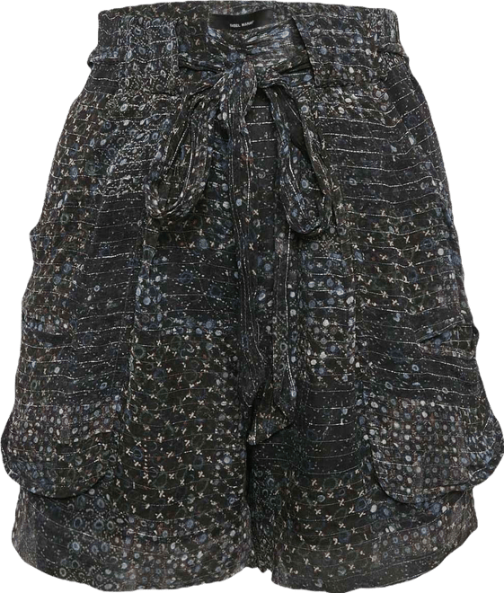 Women's Multicolor Printed Lurex Silk Short