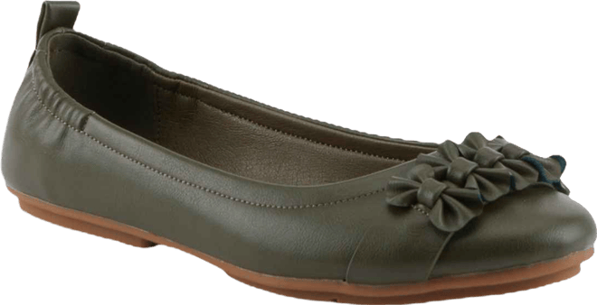 Women's Bow Detail and Scrunch Back Ballay Ballet Flats