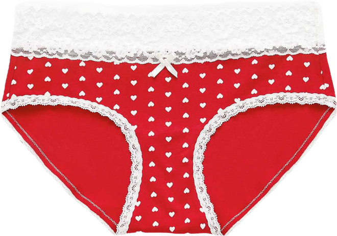 Arizona Body Holiday Heart Lace Balconette Bra, Color: Scarlet