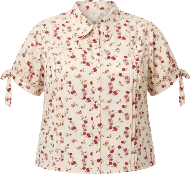 Plus Size 1950s Tie Cuff Blouse