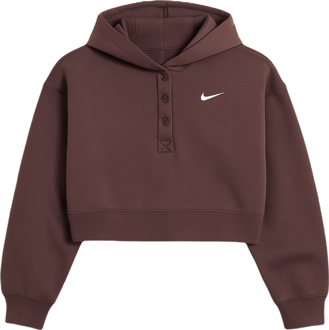 Nike Sportswear Phoenix Fleece Sudadera con gorro oversized cropped Henley para mujer
