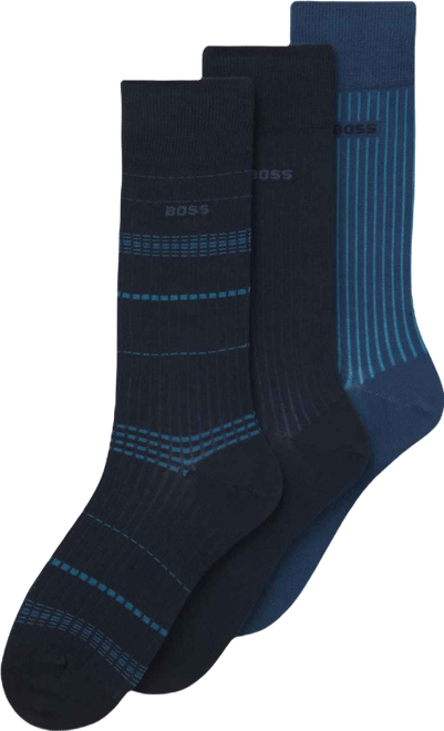 Men's Ribbed Stripe Socks, 3-Pack