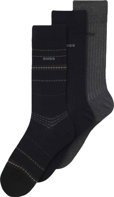 Men's Ribbed Stripe Socks, 3-Pack
