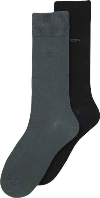 Men's Solid Crew Length Socks, 2-Pack