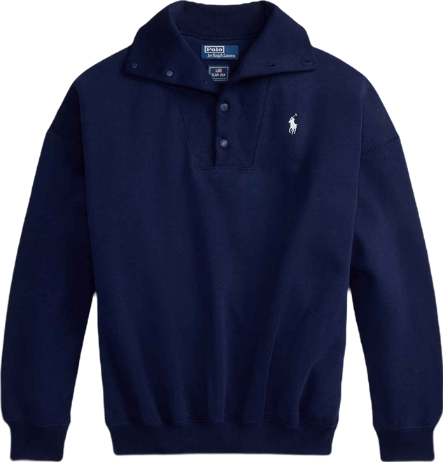 Women's Buttoned Mock Neck Sweatshirt