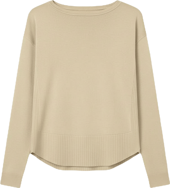 Petite Round Hem Pull-on Sweater