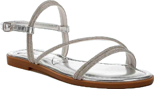 Womens Bawley Rhinestone Strappy Flat Sandals