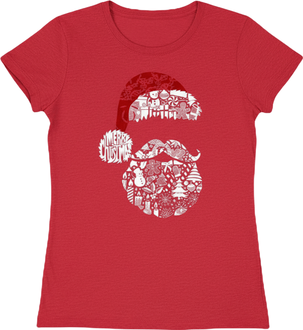 Women's Santa Pics Crew Neck T-Shirt