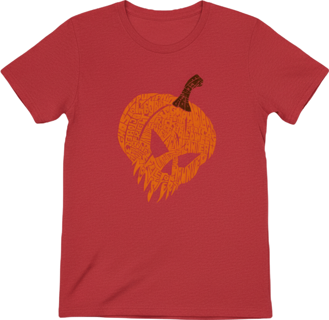 Women's Evil Pumpkin Word Art Short Sleeve T-Shirt
