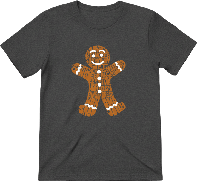 Women's Gingerbread Word Art Short Sleeve T-Shirt