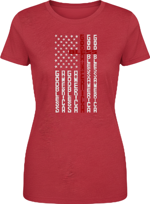 Women's Cross Flag Word Art Short Sleeve T-Shirt