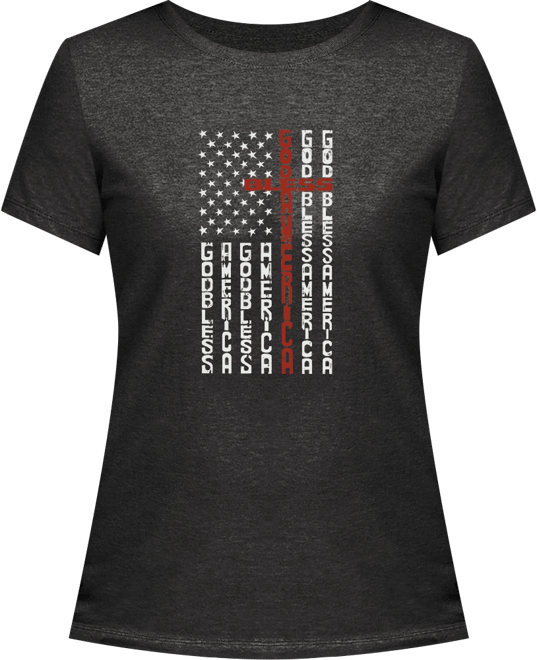 Women's Cross Flag Word Art Short Sleeve T-Shirt