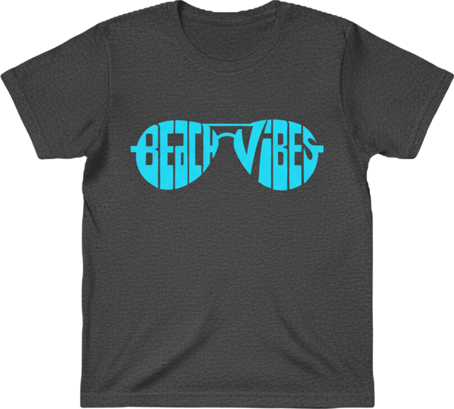 Women's Beach Vibes Word Art Short Sleeve T-Shirt