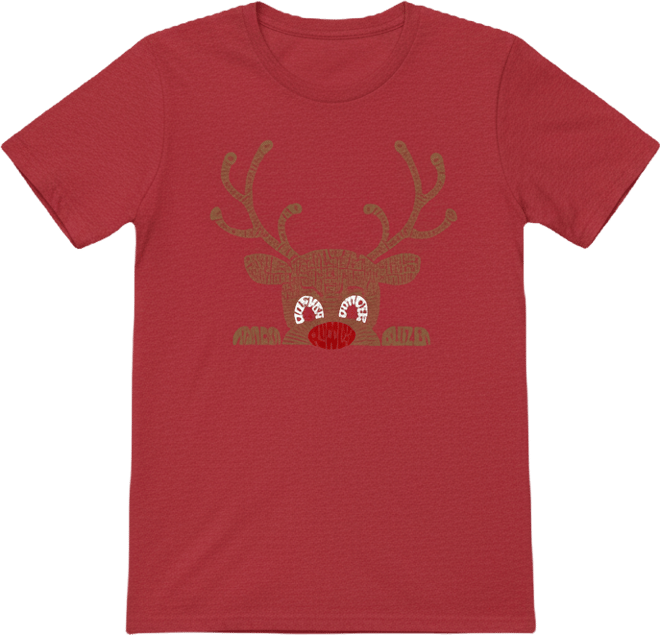 Women's Peeking Reindeer Short Sleeve T-Shirt
