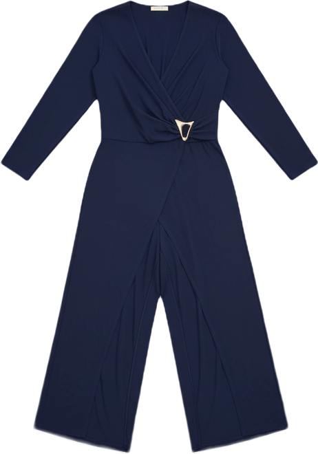 Women's Plus Size Glamour Wrap Front Jumpsuit
