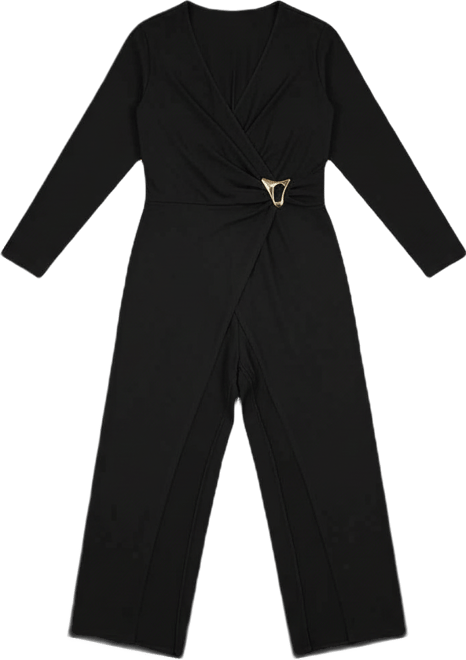 Women's Plus Size Glamour Wrap Front Jumpsuit