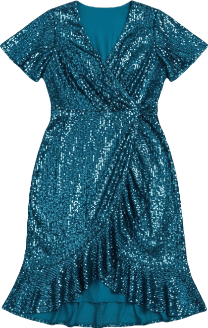 Women's Plus Size Nina Sequin Wrap Dress