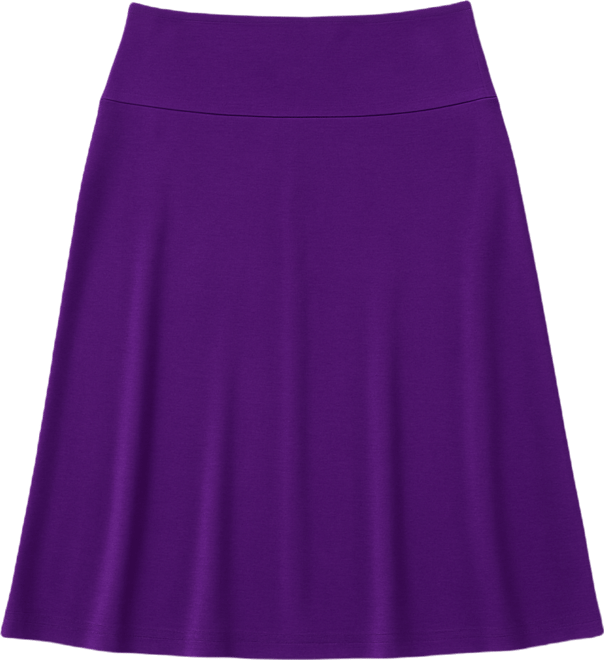 Petite A Line Elastic Waist Knee Length Skirt