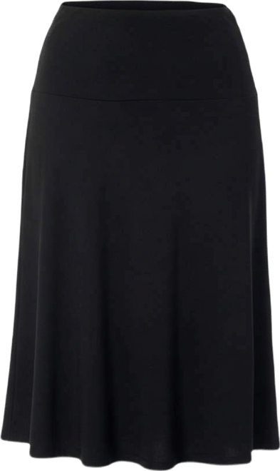 Petite A Line Elastic Waist Knee Length Skirt