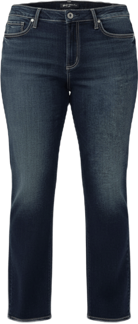 Plus Size Elyse Mid Rise Comfort Fit Straight Jeans