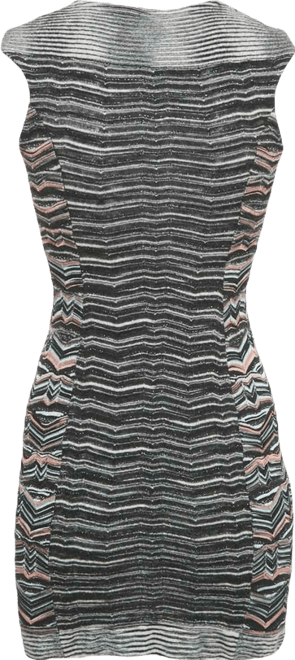 Women's Black Zig Zag Stretch Knit Mini Bodycon Dress