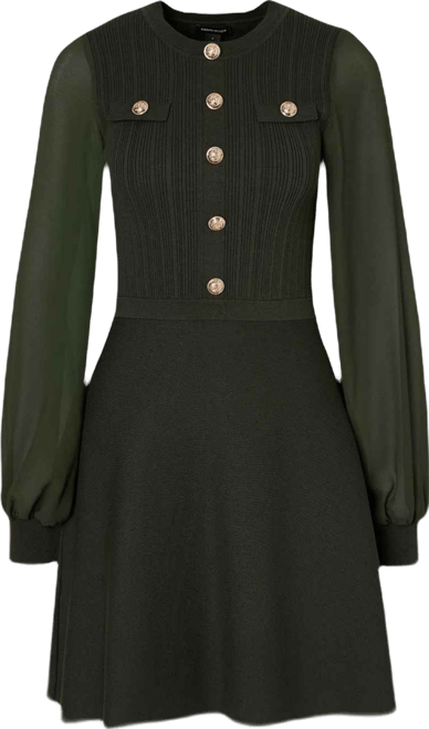 Women's Chiffon Sleeve Mini Knit Dress