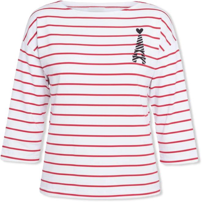 Women's Striped Tee With Graphic Top