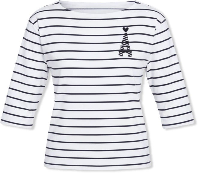 Women's Striped Tee With Graphic Top