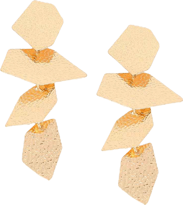 Women's The Dented-Geometric Drop Earrings