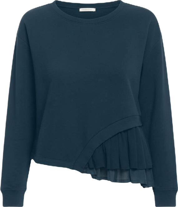 Women's Round Neck Mix Media Sweatshirt